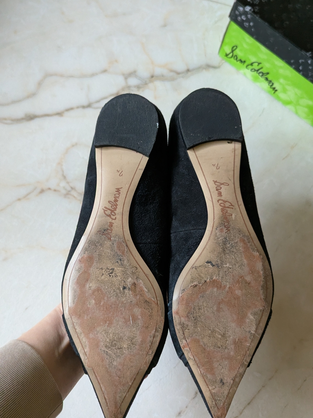 Sam Edelman | Sonja suede Tortoiseshell Buckle Flats - Picture 6 of 7
